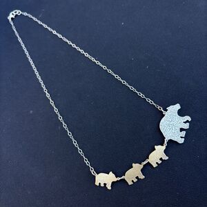 Britta Ambauen Mama Bear Cub Necklace Sterling Silver Bronze Family Necklace